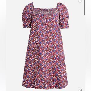 J Crew Afternoon Linen Dress M Berry Floral Cottagecore Coastal Cowgirl Summer